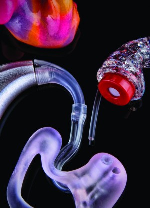 beauty shot of a hearing device