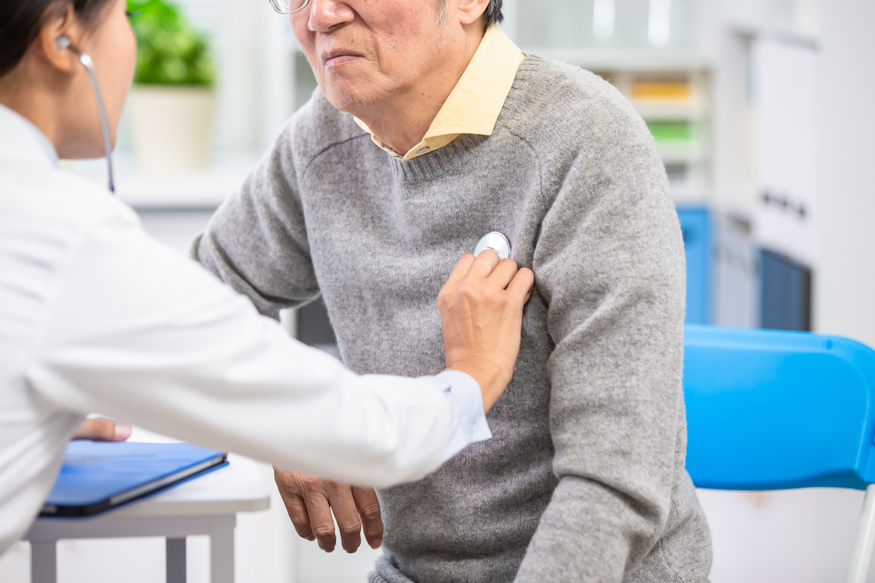 Diseases Linked to Hearing Loss Female doctor uses a stethoscope to examine elderly patient's heartbeat
